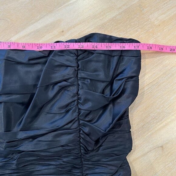 Vintage Gunne Sax Jessica McClintock Black Strapless Ruffled Rosette Dress 8 - Picture 11 of 13